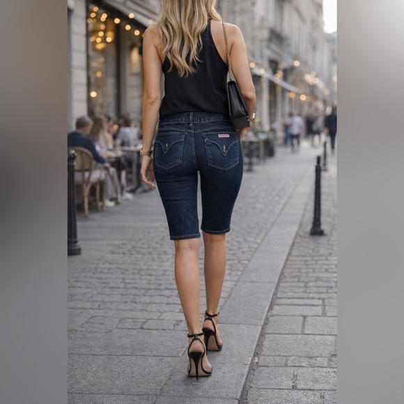 Hudson Jeans Pants - Sz 25 Hudson Dark Blue Denim low rise Viceroy knee Shorts $125 MSRP NWOT